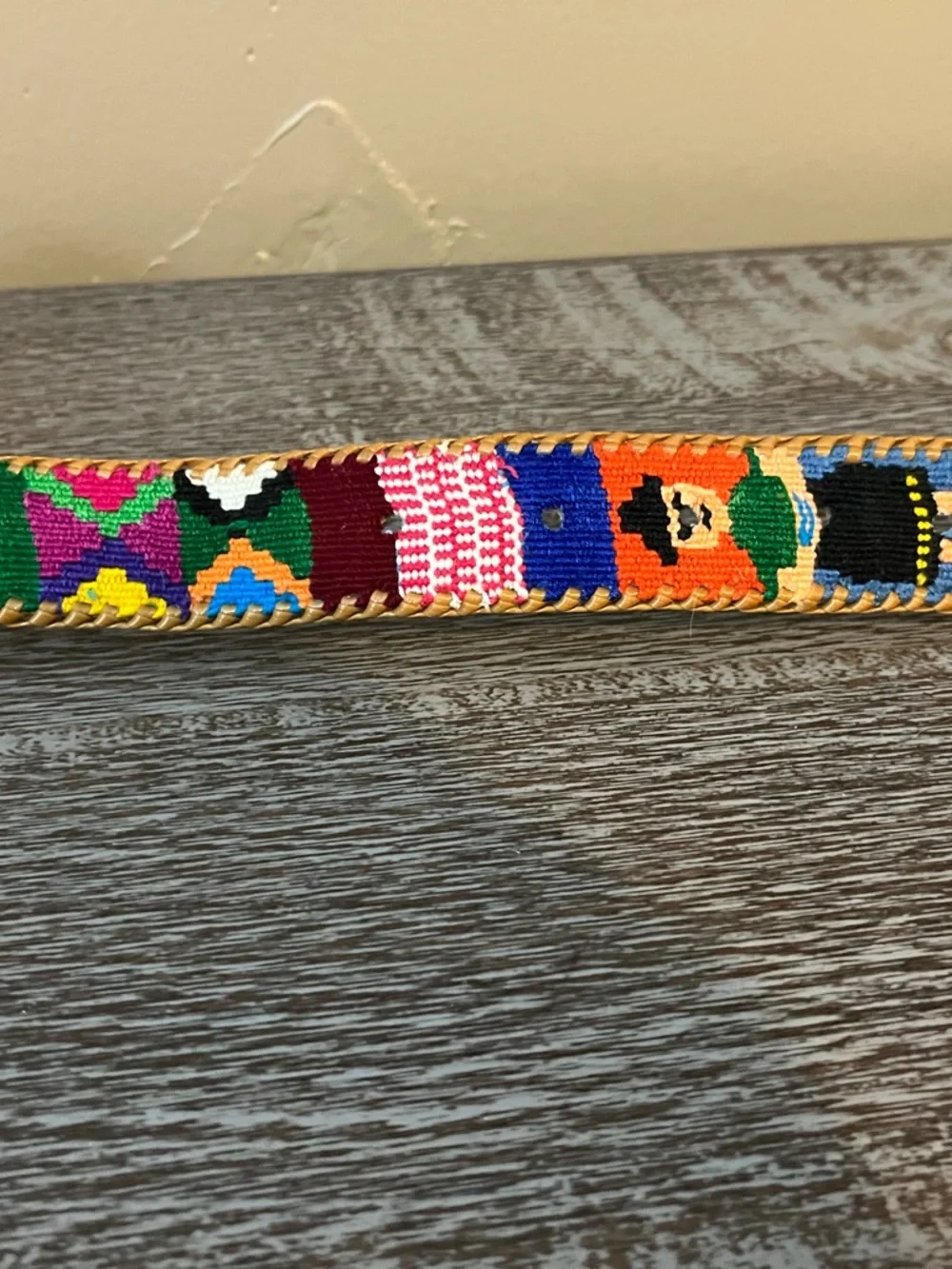 Vintage handmade Guatemalan belt 1.5 inches x 38 inches